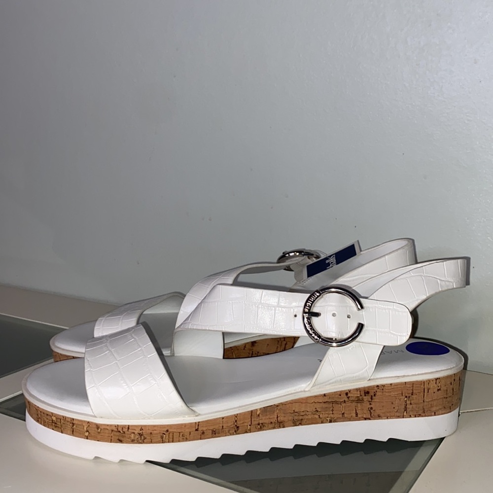 MARC FISHER GILMA2 White Croc Print Cork Wedge SANDAL-Women’s Sz 8.5-NWT! - Picture 6 of 13